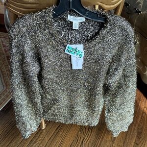 Stylish Metallic Sweater Treasure Bond kids size Large 10/12 brand new tags